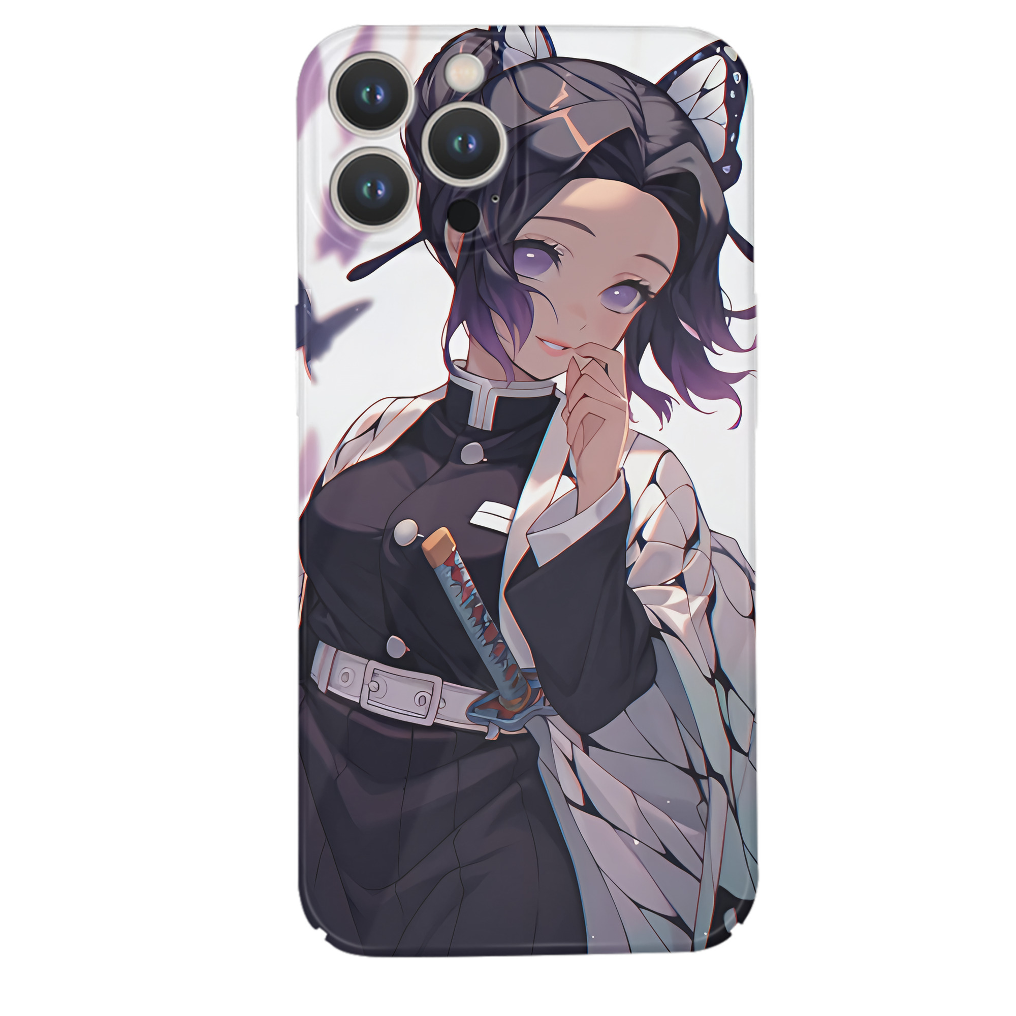 （画像用） 鬼滅の刃（きめつのやいば）蟲柱-胡蝶 しのぶ／こちょう しのぶ Kochou Shinobu 【iPhone 14シリーズ対応】ハードケース